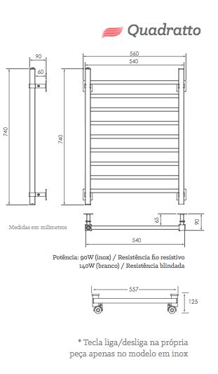 Medidas Toalheiro Termico Acqua Design