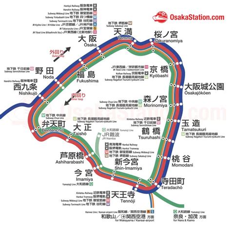 Osaka Loop Line Map Osaka Japan Train Osaka Japan