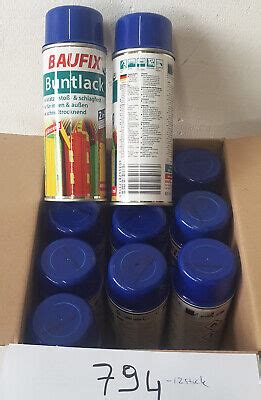 12x Baufix Lack Spray BLAU 400ml Sprüh Dose Spray Dose Sprüh Lack Farb