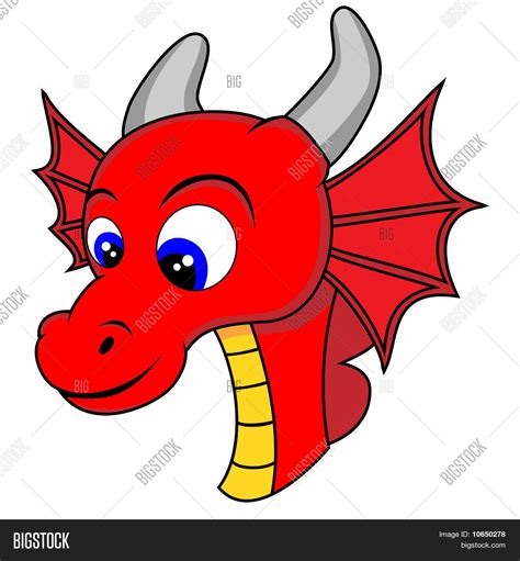 Cute Dragon Head Vector & Photo (Free Trial) | Bigstock