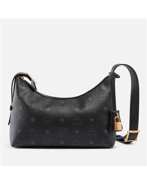 Mcm Aren Vi Nappa Leather Hobo Bag In Black Lyst