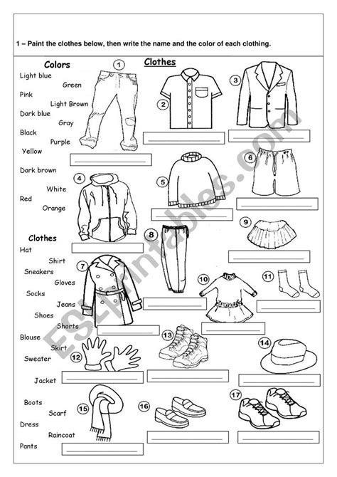 Clothes Colors Vocabulary Esl Worksheet By Edirlei Barbosa