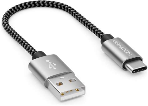 DeleyCON 0 15m Nylon USB C Kabel Laddningskabel Datakabel USB Typ C