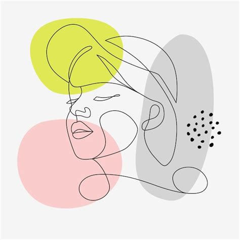 Premium Vector Beautiful Woman Face In Minimal Style Line Art