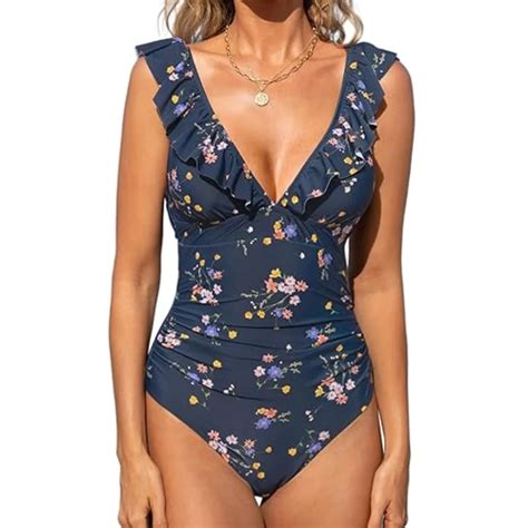 Custom Floral Swimsuit 1 Piece Bathing Suit Swimwear Beachwear Print