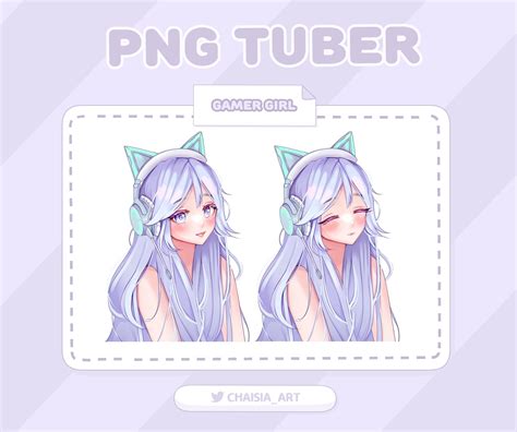 Gamer Girl PNG Tuber/pngtuber Avatar for Twitch Streamers, Discord ...