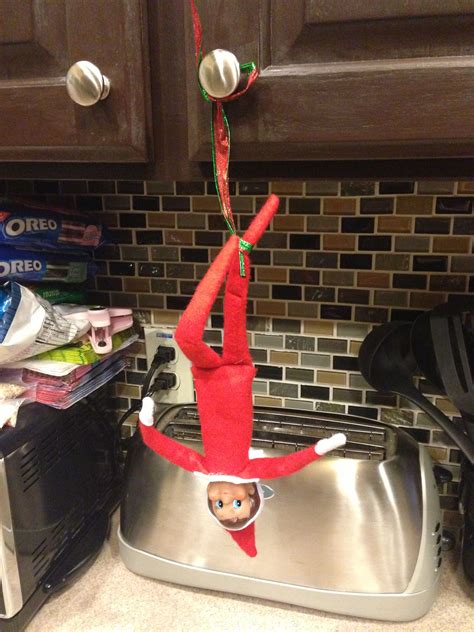 Elf on the shelf. Hanging upside down! The Elf, Elf On The Shelf ...