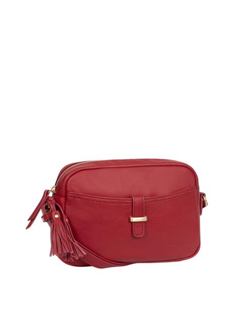 Sac Porte Travers Hexagona En Cuir Rouge Fonc Pallas Cuir