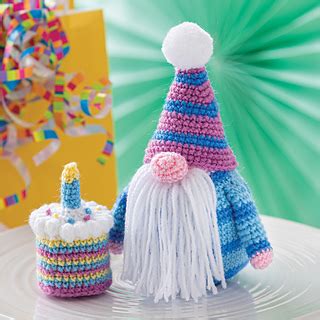 Ravelry: Happy Birthday Gnome and Cake pattern by Elisa Sartori