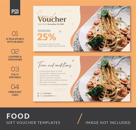 Premium Psd Food T Voucher Templates