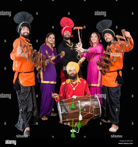 Bhangra The Traditional Folk Dance From Punjab In North India Stock