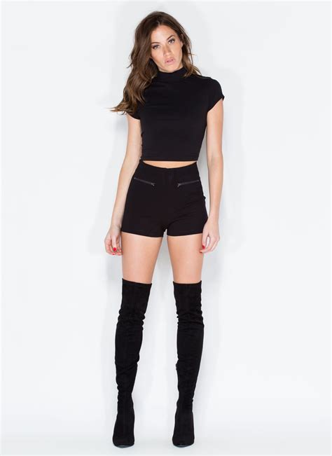 Mini Series High Waisted Shorts Black Black High Waisted Shorts High