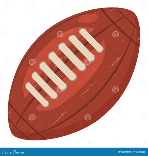 Rugby Ball Icon Cartoon Style Stock Vector Illustration Of Football