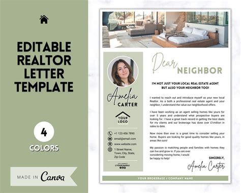 Real Estate Agent Letter Realtor Introduction Template New Etsy