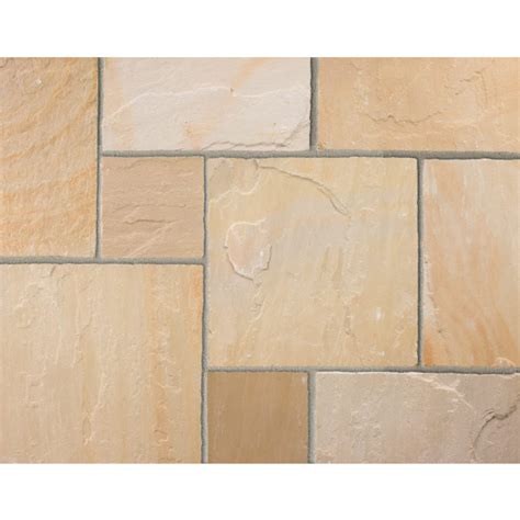 Marshalls Indian Sandstone Patio Pack Buff Multi 20 93M2 Huws Gray