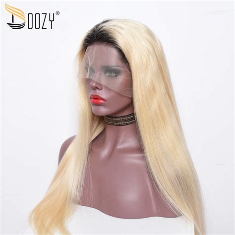 Doozy 1b 613 Straight Hair Lace Front Wigs Pre Plucked Wig Brazilian