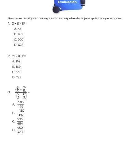 Resuelve Las Siguientes Expresiones Respetando La Jerarqu A De