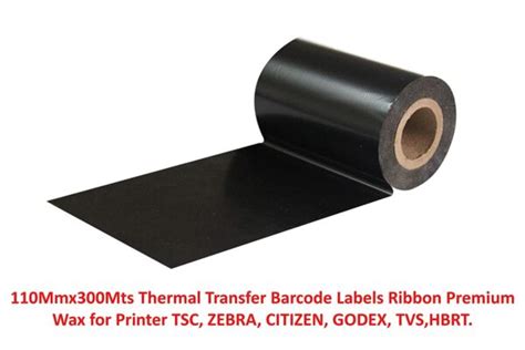 Thermal Transfer Barcode Labels Ribbon Size 110mm 300 Meters Ribbon