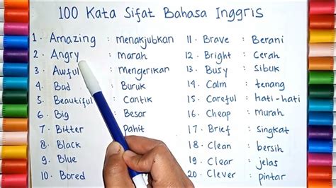 100 Kata Sifat Bahasa Inggris Yang Sering Digunakan 100 Adjectives In