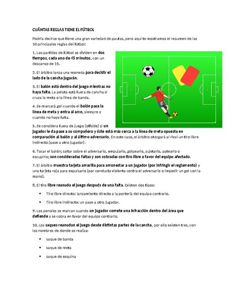 Cuántas Reglas Tiene EL Fútbol - CUÁNTAS REGLAS TIENE EL FÚTBOL Podría