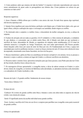 Lição 1 o grande conflito PDF