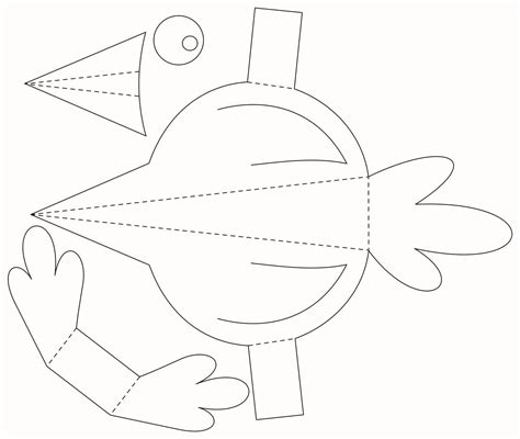 Printable 3d Paper Bird Template - Printable Templates