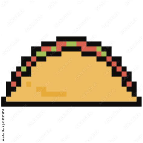 Taco Fast Food Pixel Art Illustration Icon 8bit Food Menu Game Ilustración De Stock Adobe Stock