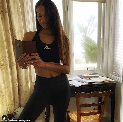 Zoe Saldana Makes The Rare Move Of Posting A Pinup Lingerie Photo Daily Mail Online