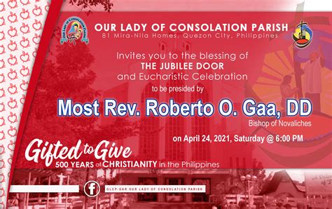 Invitation Blessing Of The Jubilee Door And Eucharistic Celebration At