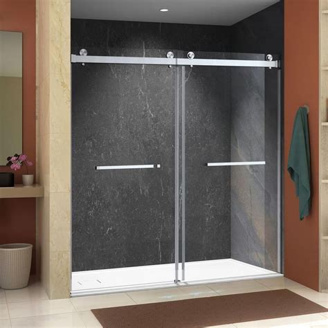 WELLFOR 60 In W X 76 In H Double Sliding Frameless Shower Door In