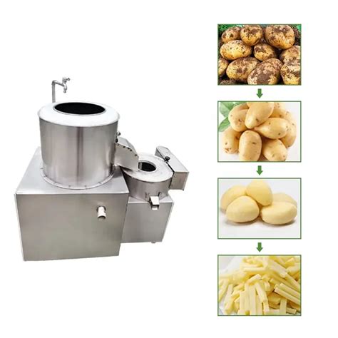 Industry Electric Potato Washing Peeling Cutting Machine Potato Peeler