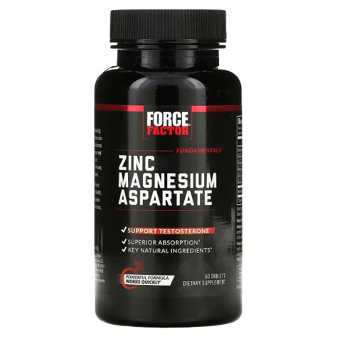 Force Factor Zinc Magnesium Aspartate, Цинк и аспартат магния, 60 ...
