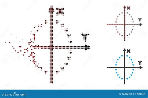 Icono Punteado Tono Medio Disipado Del Diagrama De La Elipse Del Pixel