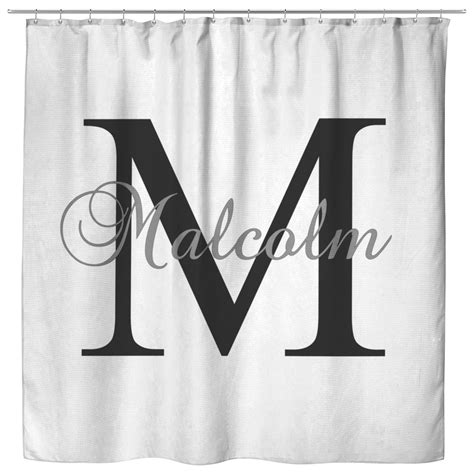 Custom Monogram Shower Curtain Personalized Name Shower Etsy