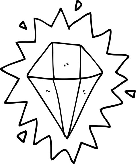 line drawing cartoon diamond 12890945 Vector Art at Vecteezy