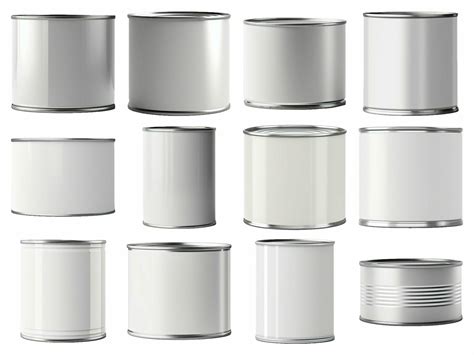 AI generated empty tin can collection isolated on white background ...