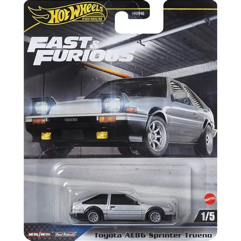 Masinuta Metalica Hot Wheels Premium Toyota AE Sprinter Trueno Fast Furious Gri