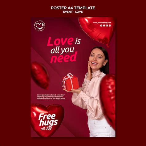 Diseño de plantilla de cartel de evento de amor Archivo PSD Gratis