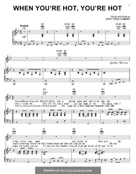When You Re Hot You Re Hot By J Reed Sheet Music On Musicaneo