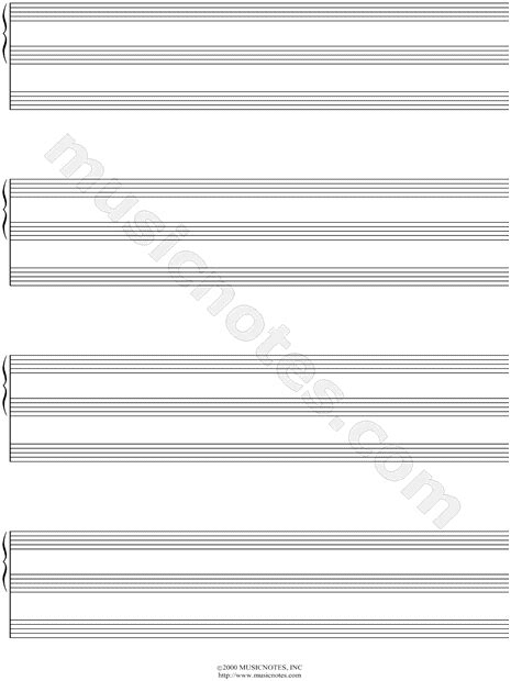 Manuscript Paper For Organ Free Blank Sheet Music