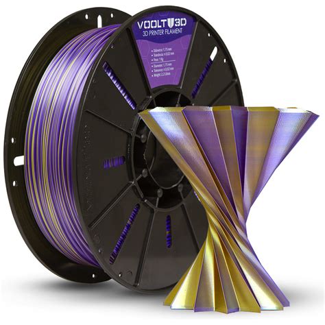 Filamento Impressão 3D Voolt Pla Duo Silk Dourado Roxo 1Kg Loja 3DPA