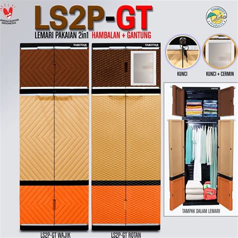 Jual Tabitha Lemari Plastik Pakaian Kaca Ls P Gt Gantung Ls Ps Gt Ls Ps