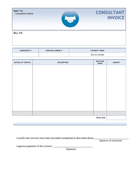 Consulting Invoice Template In Word And Pdf Formats