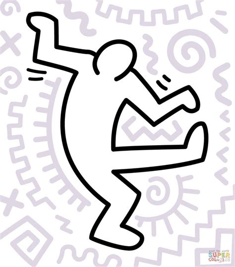 Ausmalbild Dancing Figure By Keith Haring Ausmalbilder Kostenlos Zum