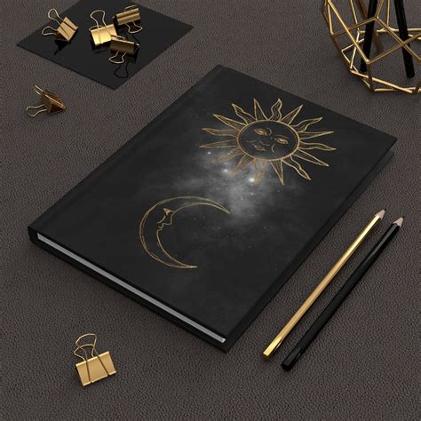 Mystical Sun Moon Hardcover Journal Celestial Astrology Etsy