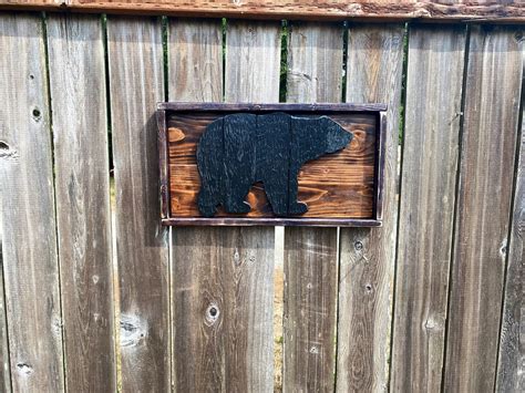 Reclaimed Wood Bear Wall Hanging Bear Decor Bear Art Etsy