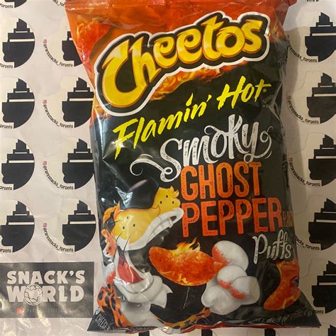 Cheetos Flamin Hot Smokey Ghost Pepper Puffs 198g Raresnackstoronto