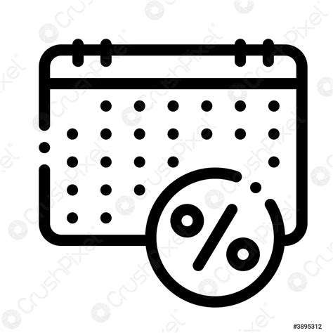 Salary Calendar Schedule Icon Vector Outline Illustration - stock
