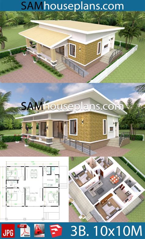 House Design Plans 10x10 With 3 Bedrooms Full Interior House Plans Sam 784