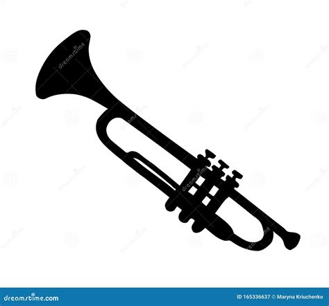 Musical Instrument Trumpet Vector Drawing Stock Vector Illustration